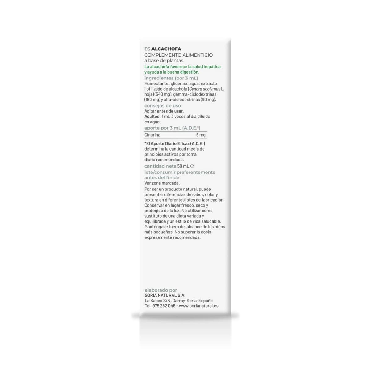 Extracto de Alcachofa S.XXI 50ml Soria Natural