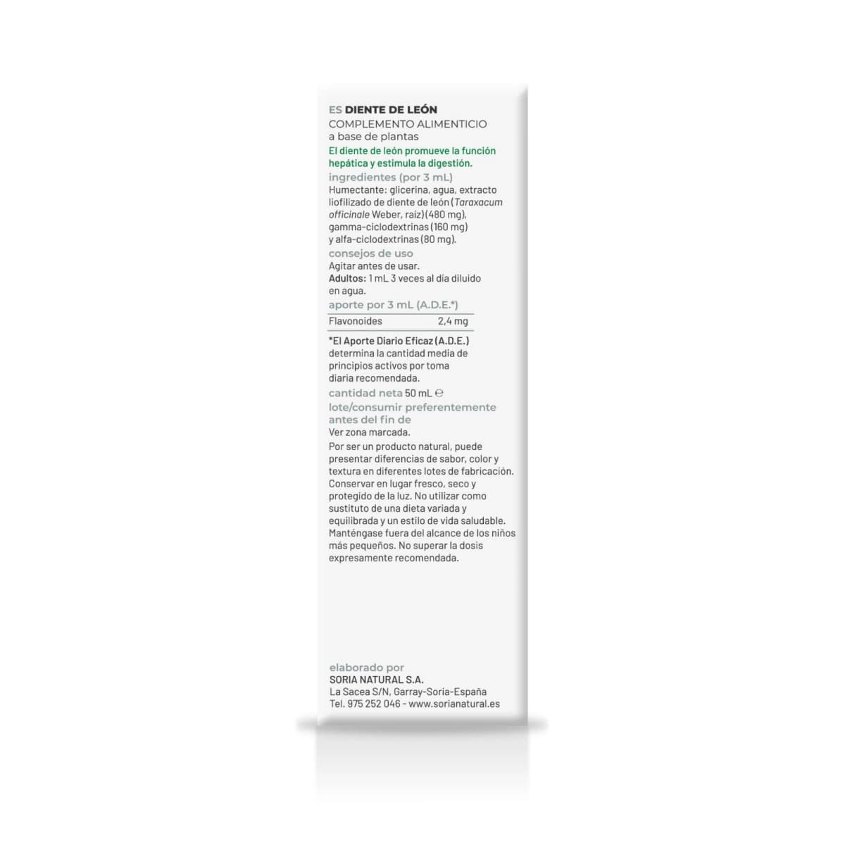 Extracto de Diente de Leon S.XXI 50ml Soria Natural