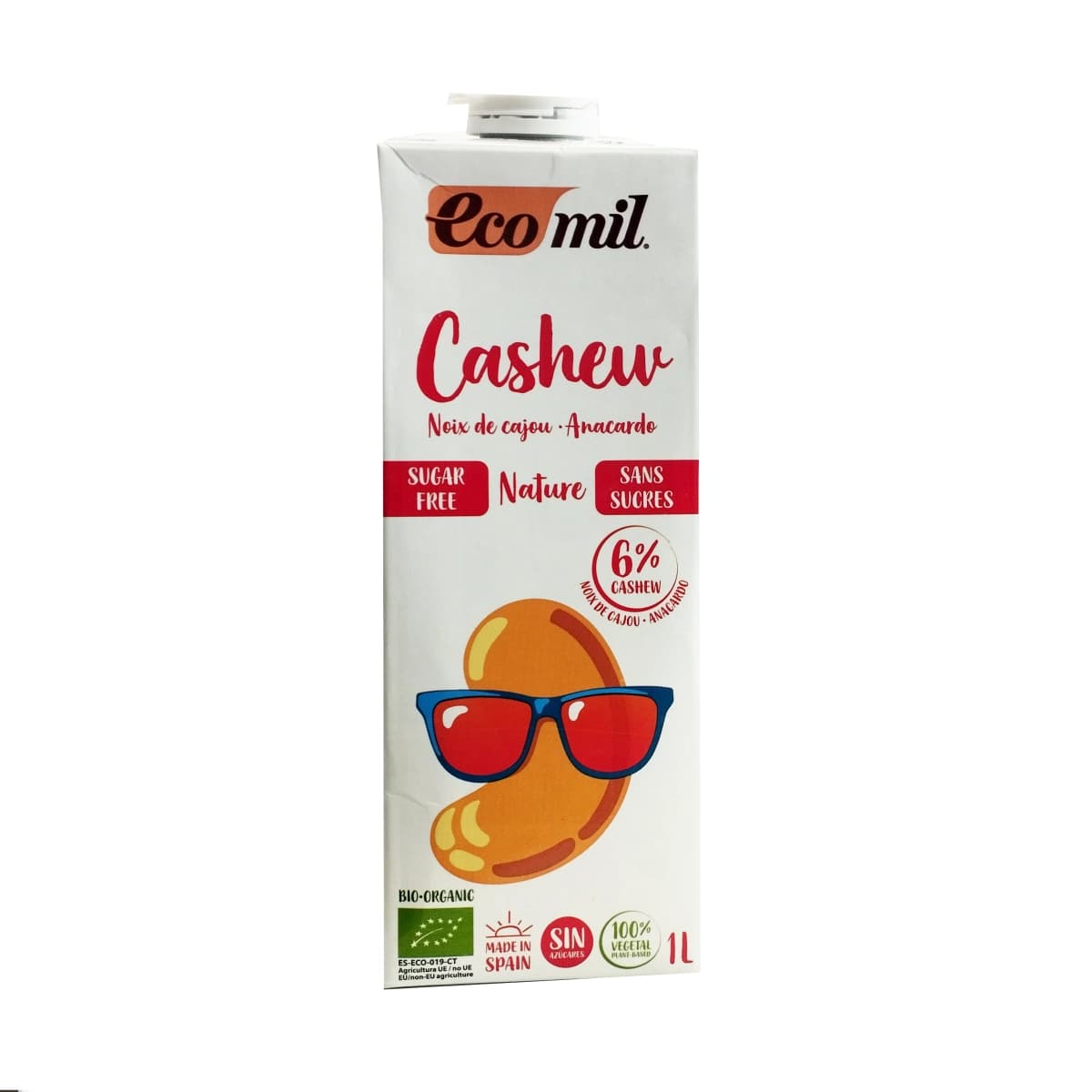 Bebida de Anacardo (cashew) nature sin Azucar Bio 6x1L Ecomil