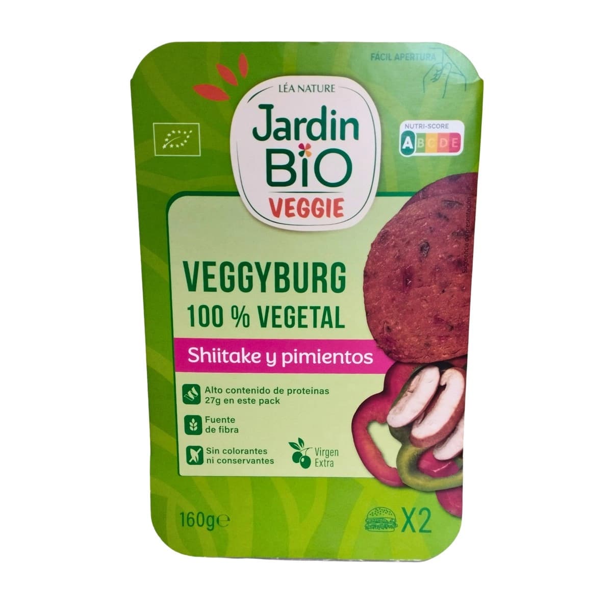 Hamburguesa (jardin bio) Shitake y Pimientos 100% vegetal Bio 160g AHIMSA