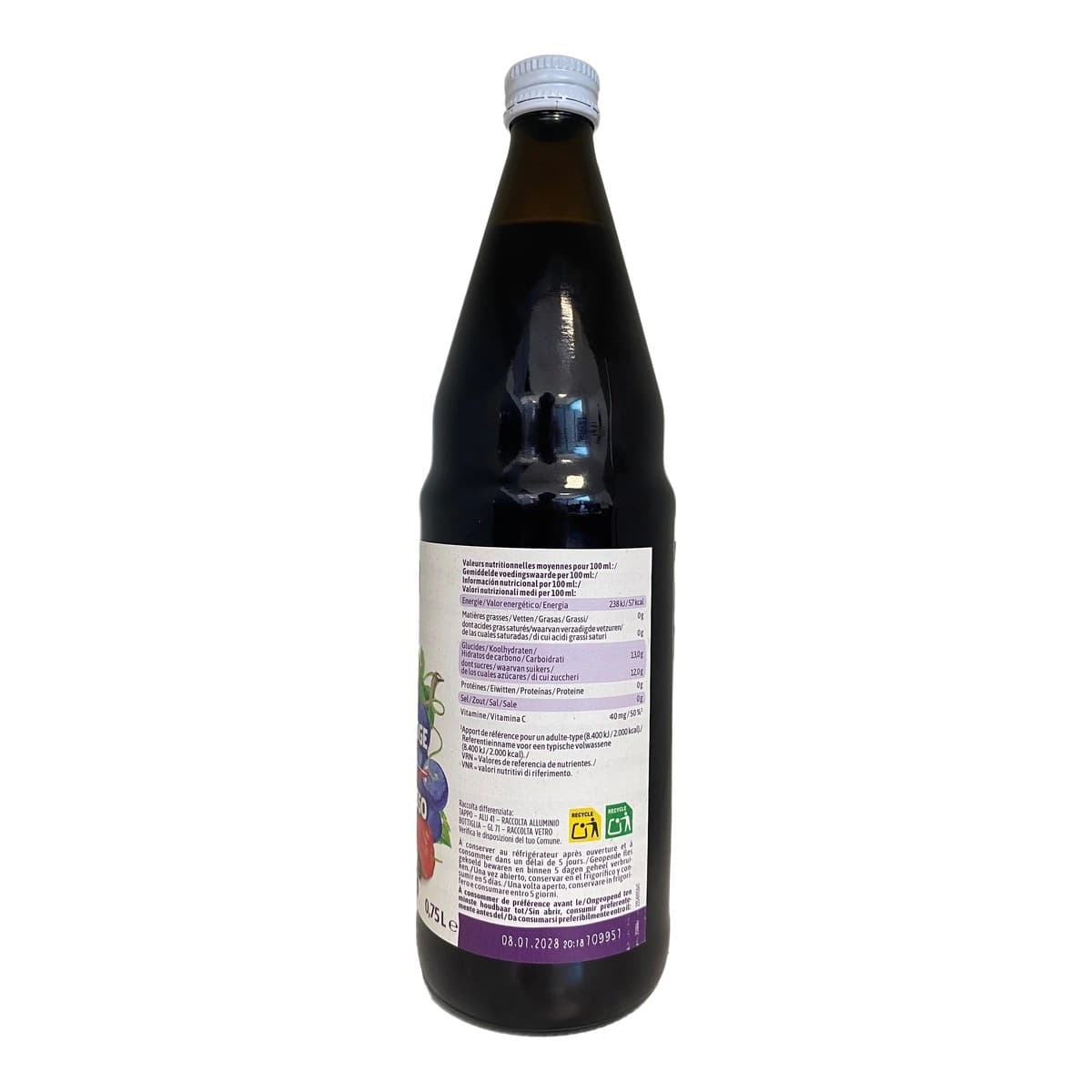 BioC Zumo multifruta rojo con vitamina C Bio 750ml Voelkel