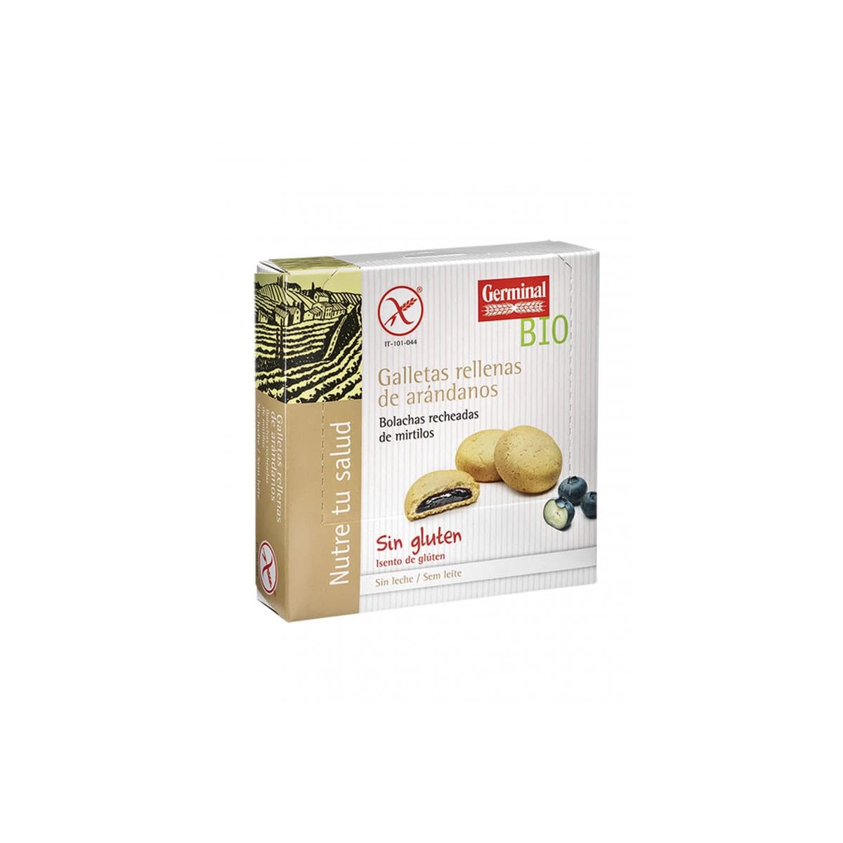 Galletas rellenas de crema de arandanos bio sin gluten 200 g Germinal
