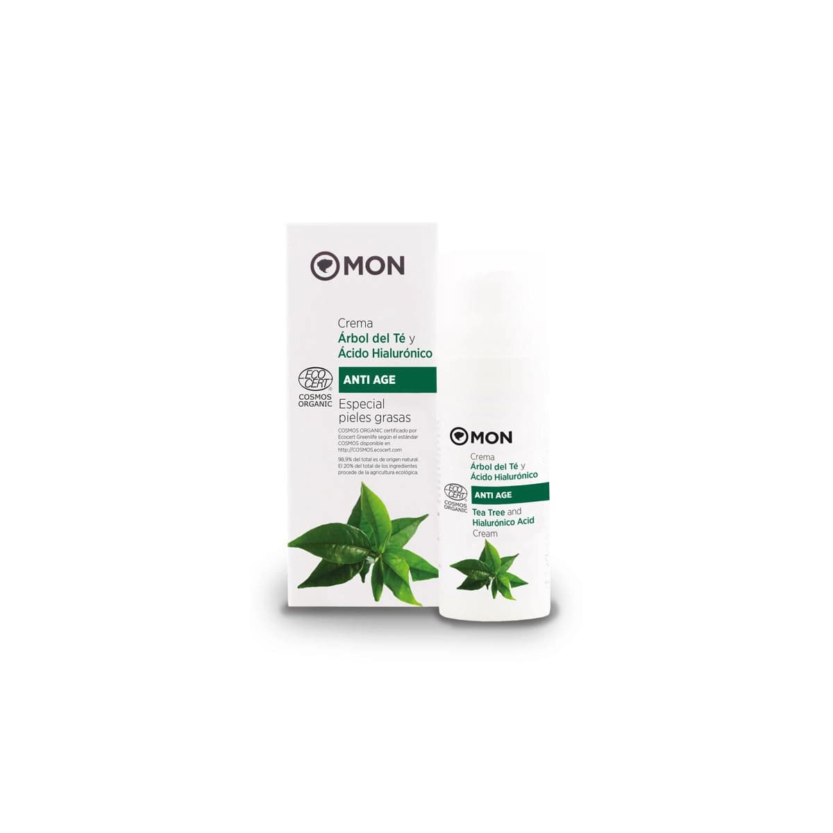 Crema facial arbol del te y acido hialuronico bio 50ml MON