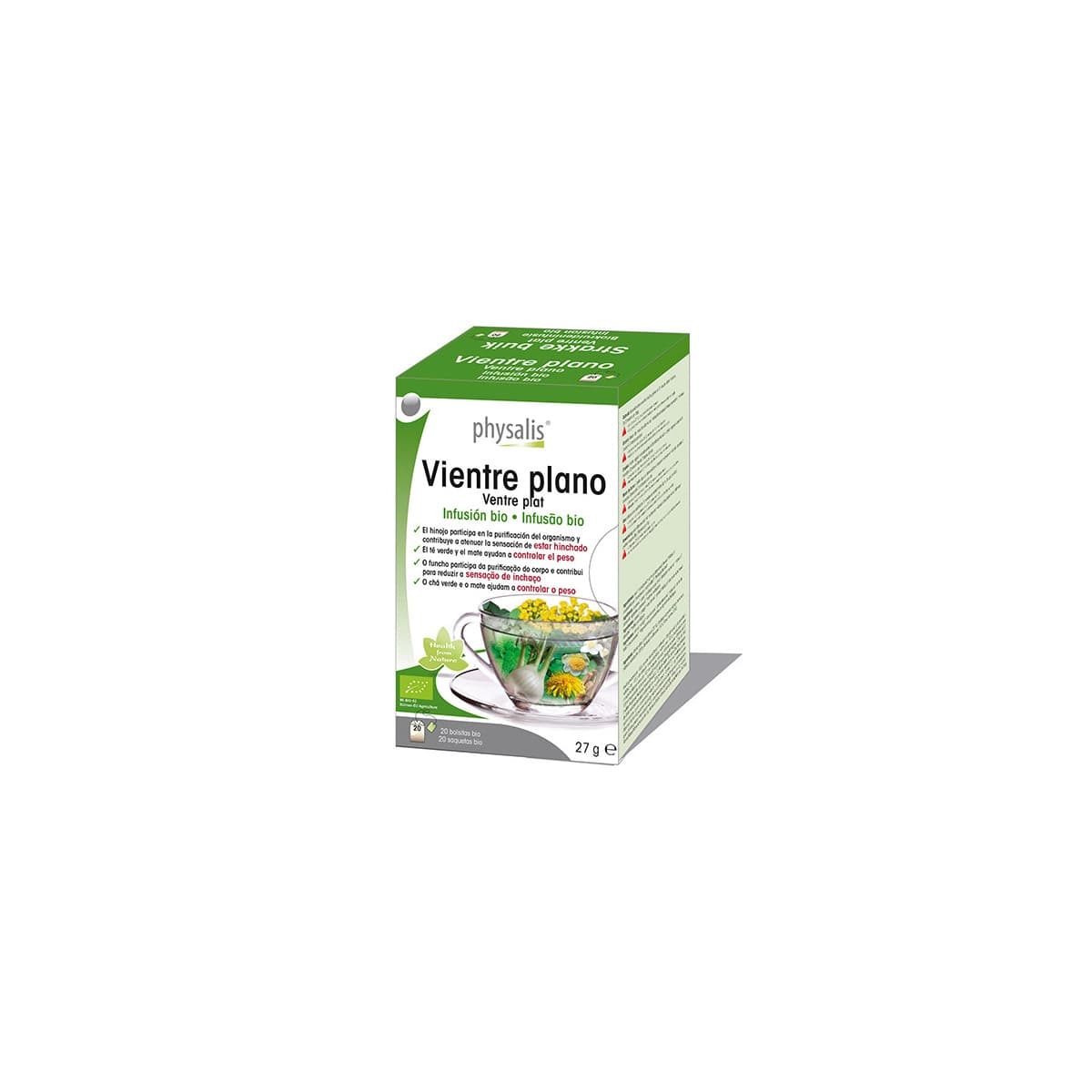 Vientre plano infusion bio 20 filtros Physalis