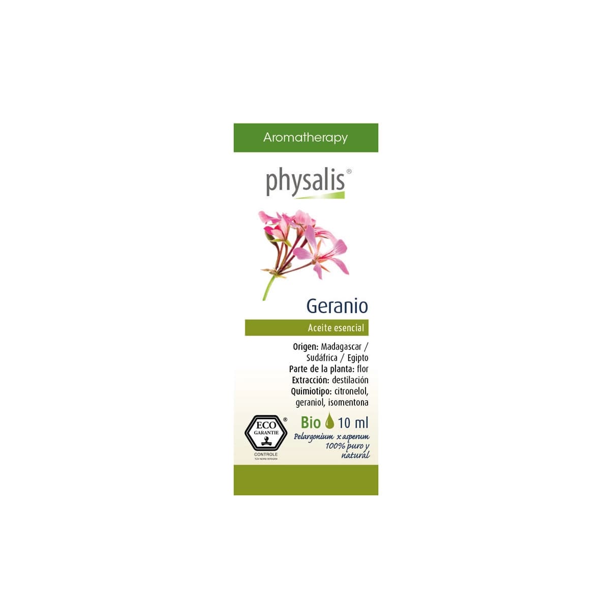 Aceite esencial de geranio bio 10 ml Physalis