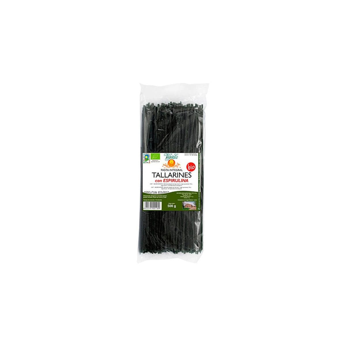 Tallarines con espirulina bio 500 g Vegetalia