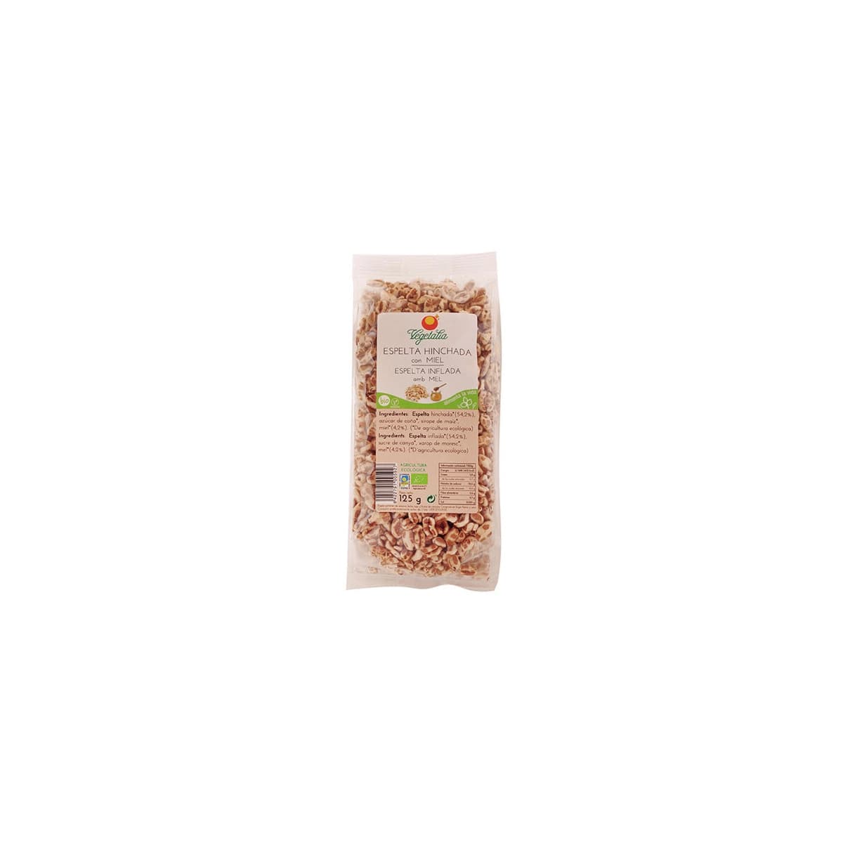 Espelta hinchada con miel bio 125 g Vegetalia