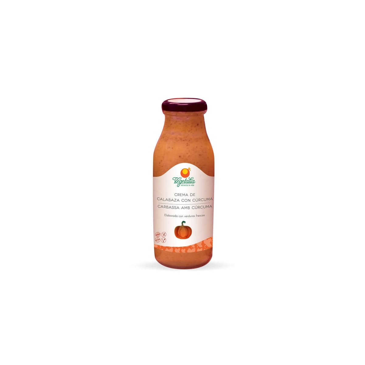 Crema de calabaza con curcuma bio 500 ml Vegetalia