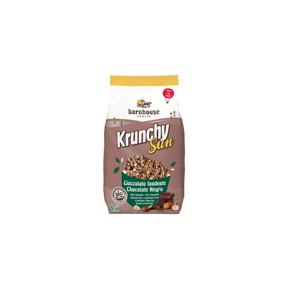 Muesli Krunchy Sun Chocolate Negro-Avellanas Bio 375g Barnhouse