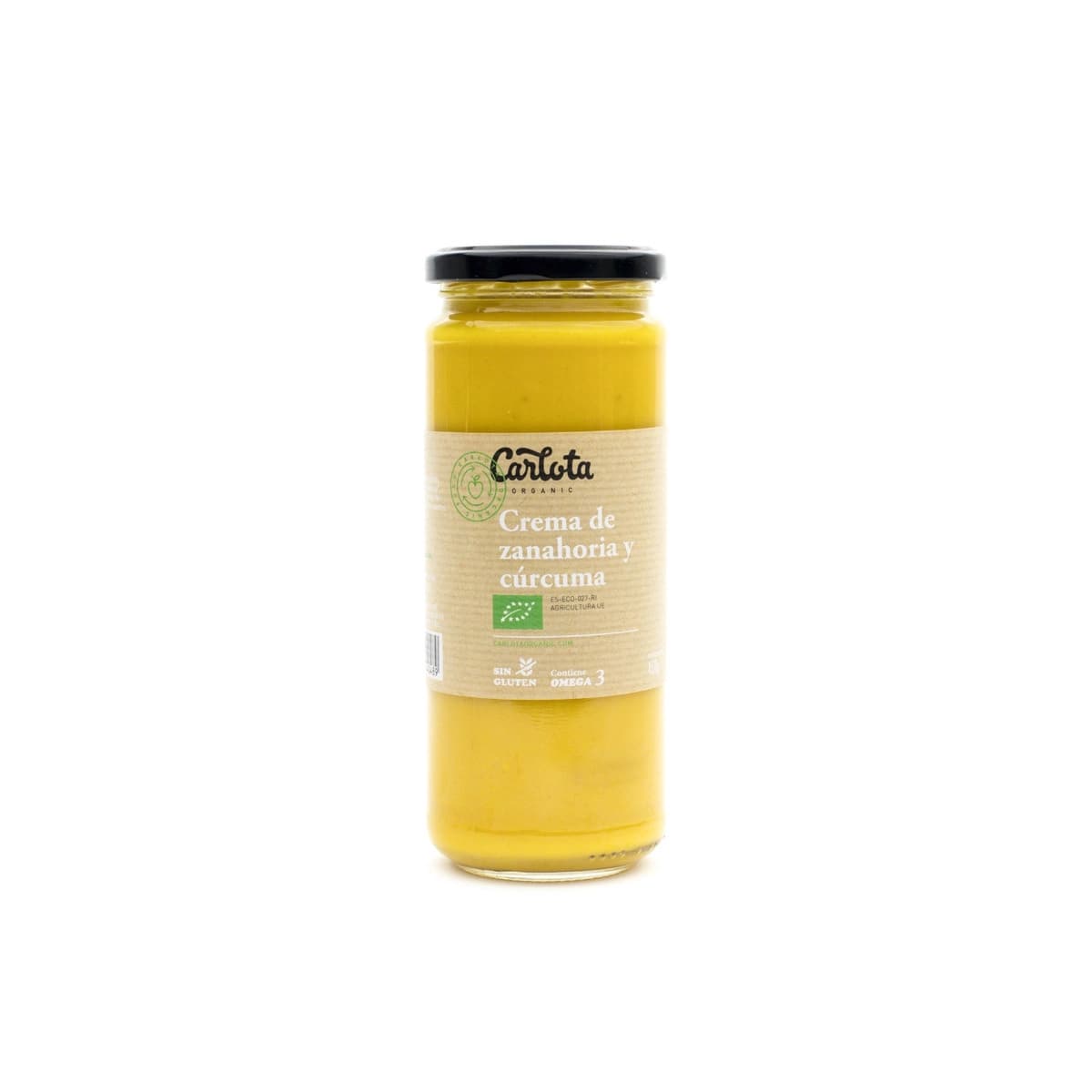Crema de zanahoria y curcuma Bio 450g Carlota Organic