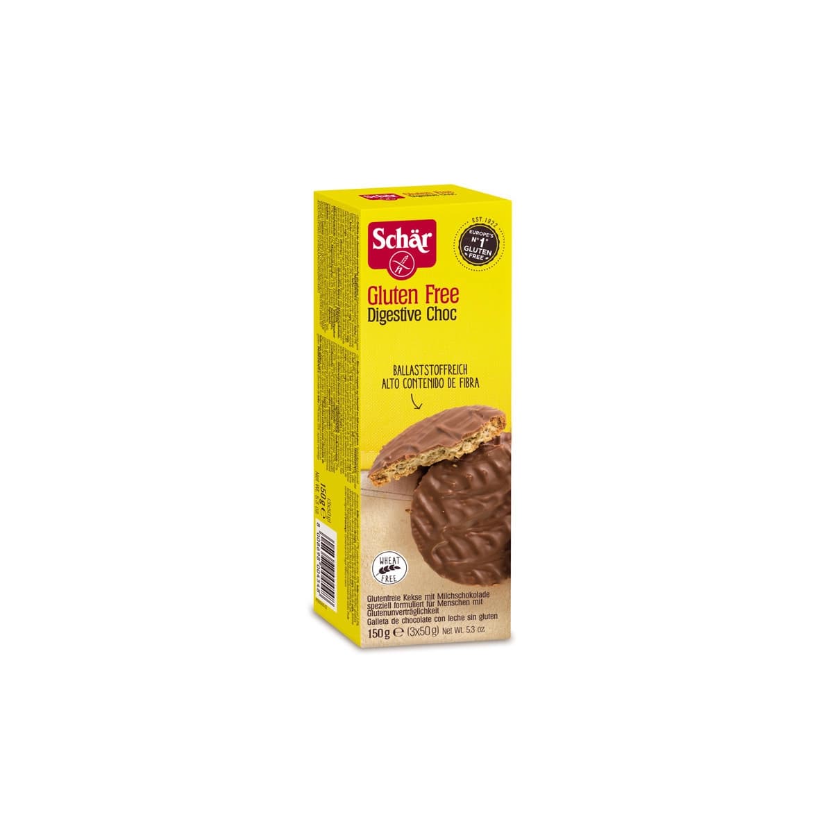 Galletas digestive de chocolate 150 g Schar