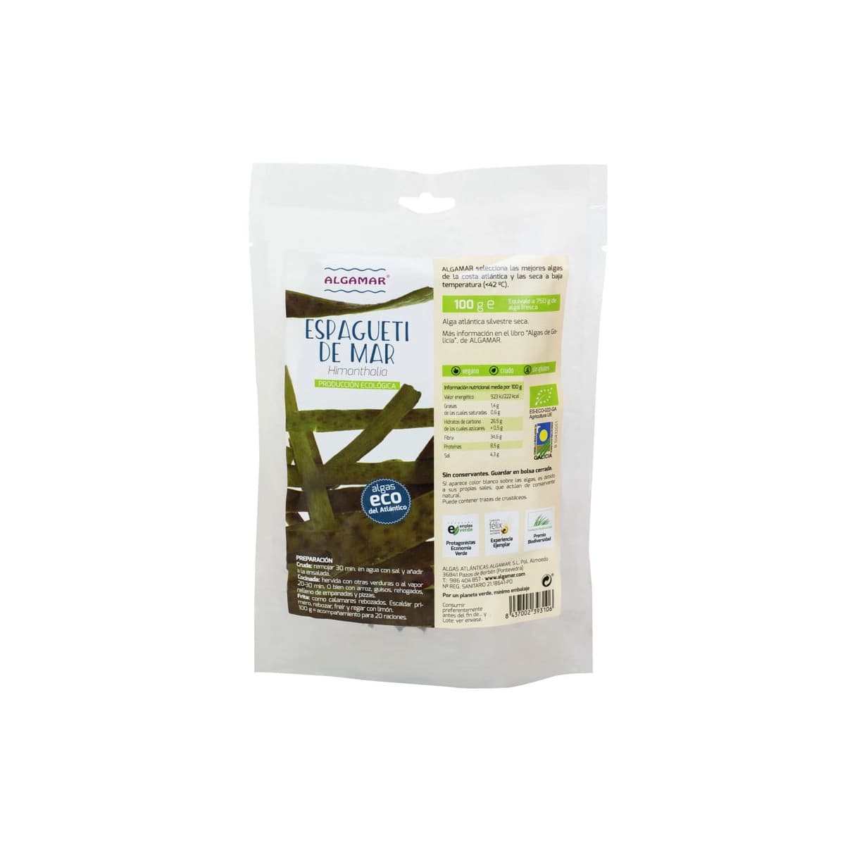 Alga espagueti Bio 100 g Algamar