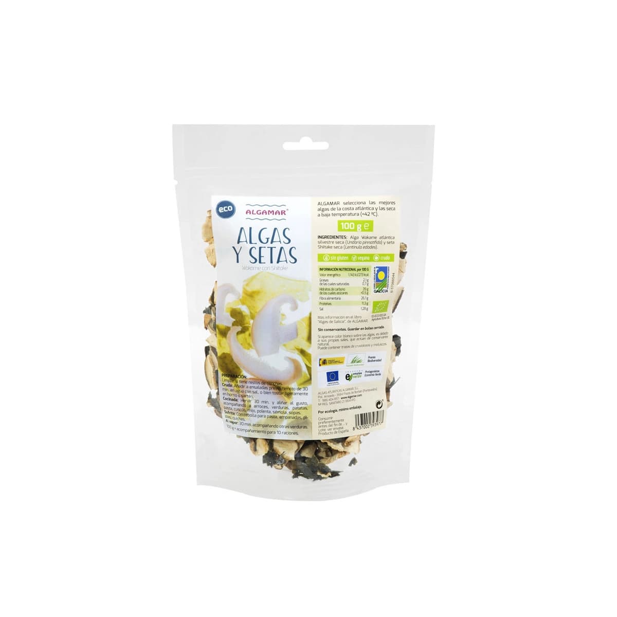 Algas y Setas (Wakame-Shiitake) Bio 100g Algamar