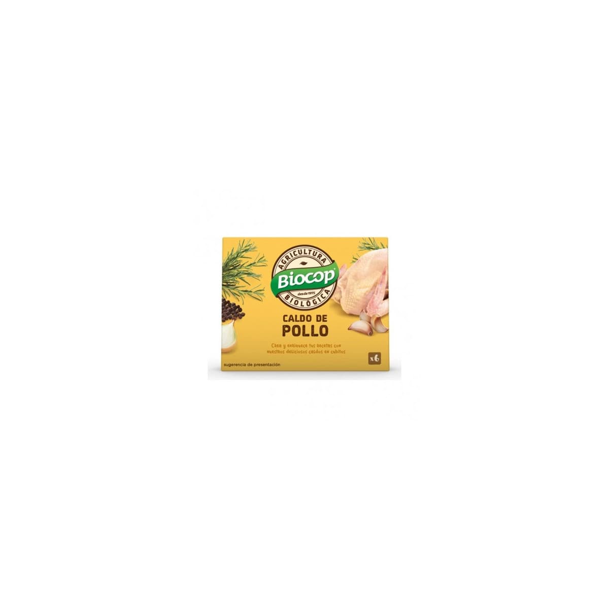 Caldo de pollo cubitos bio 6x11g Biocop