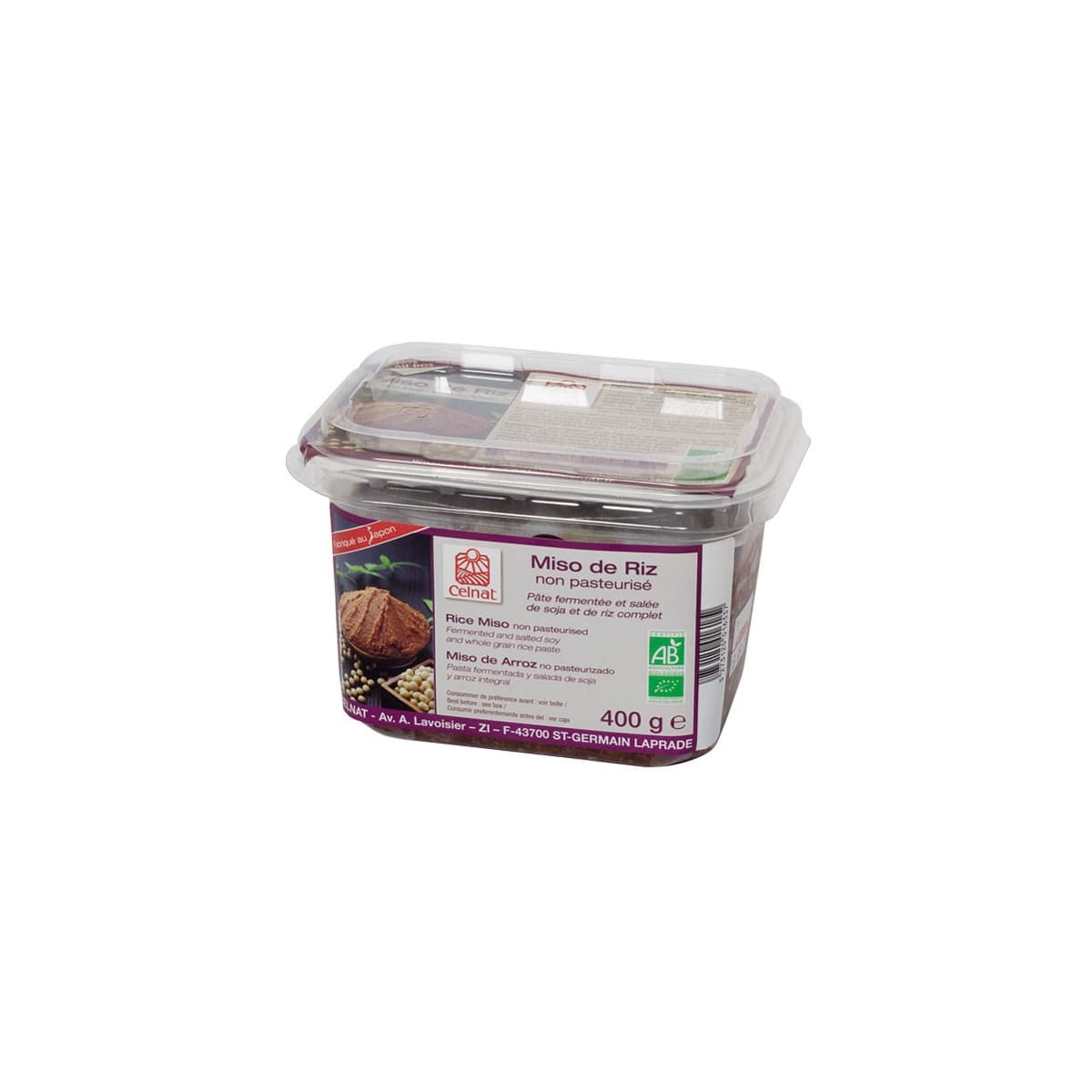 Genmai Miso (arroz) no pasteurizado Bio 400g Celnat