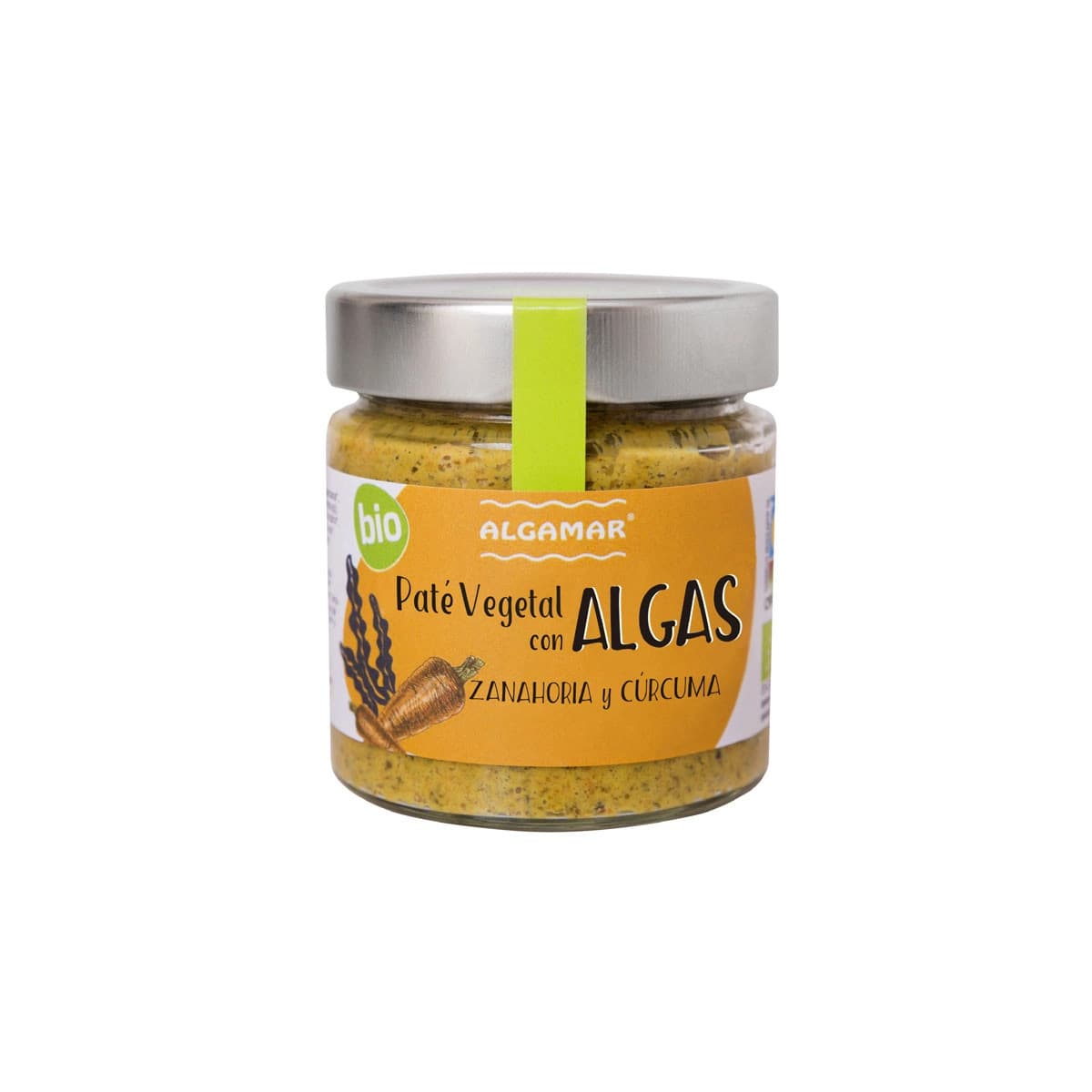 Pate vegetal con algas, zanahoria y curcuma Bio 180g Algamar