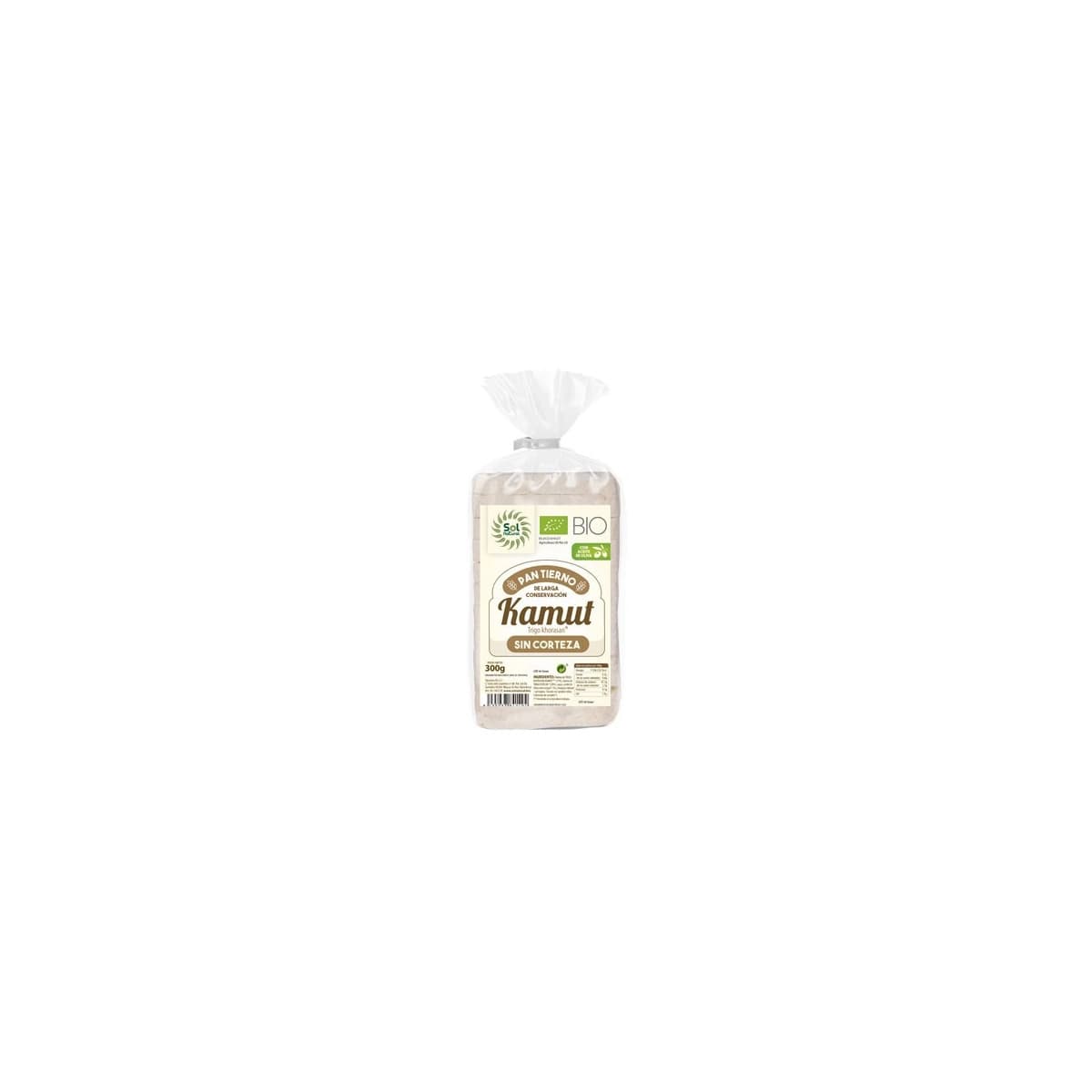 Pan tierno de kamut sin corteza Bio 300g Sol Natural