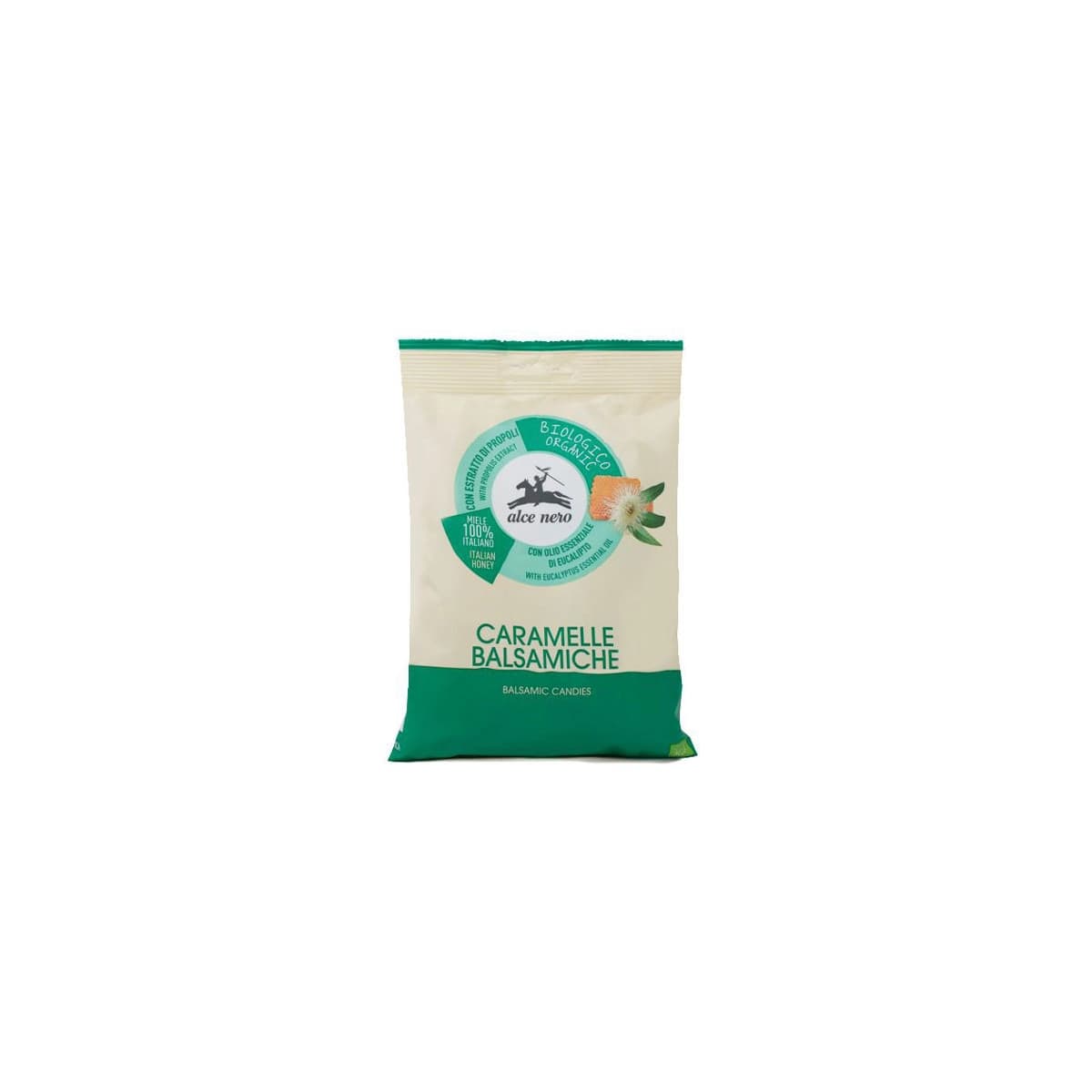 Caramelos balsamicos con miel de eucalipto y propoleo bio 100g Alce nero