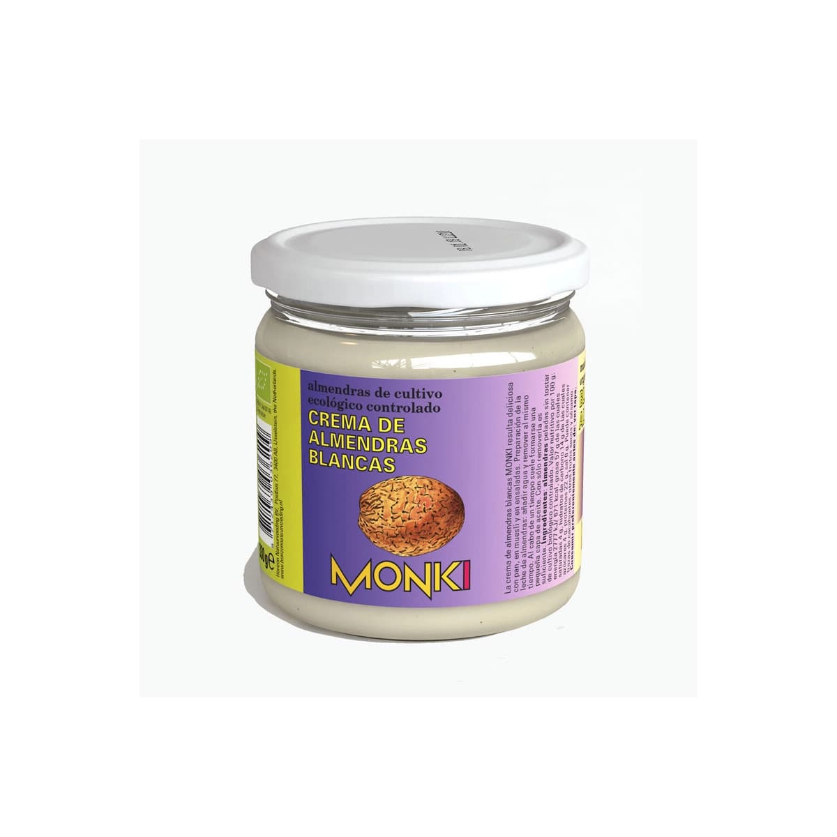 Crema de almendras blancas 330g Monki