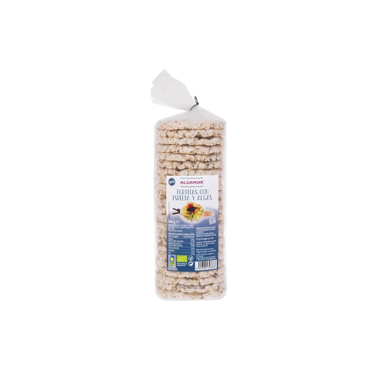Tortitas de espelta y algas bio 100g Algamar