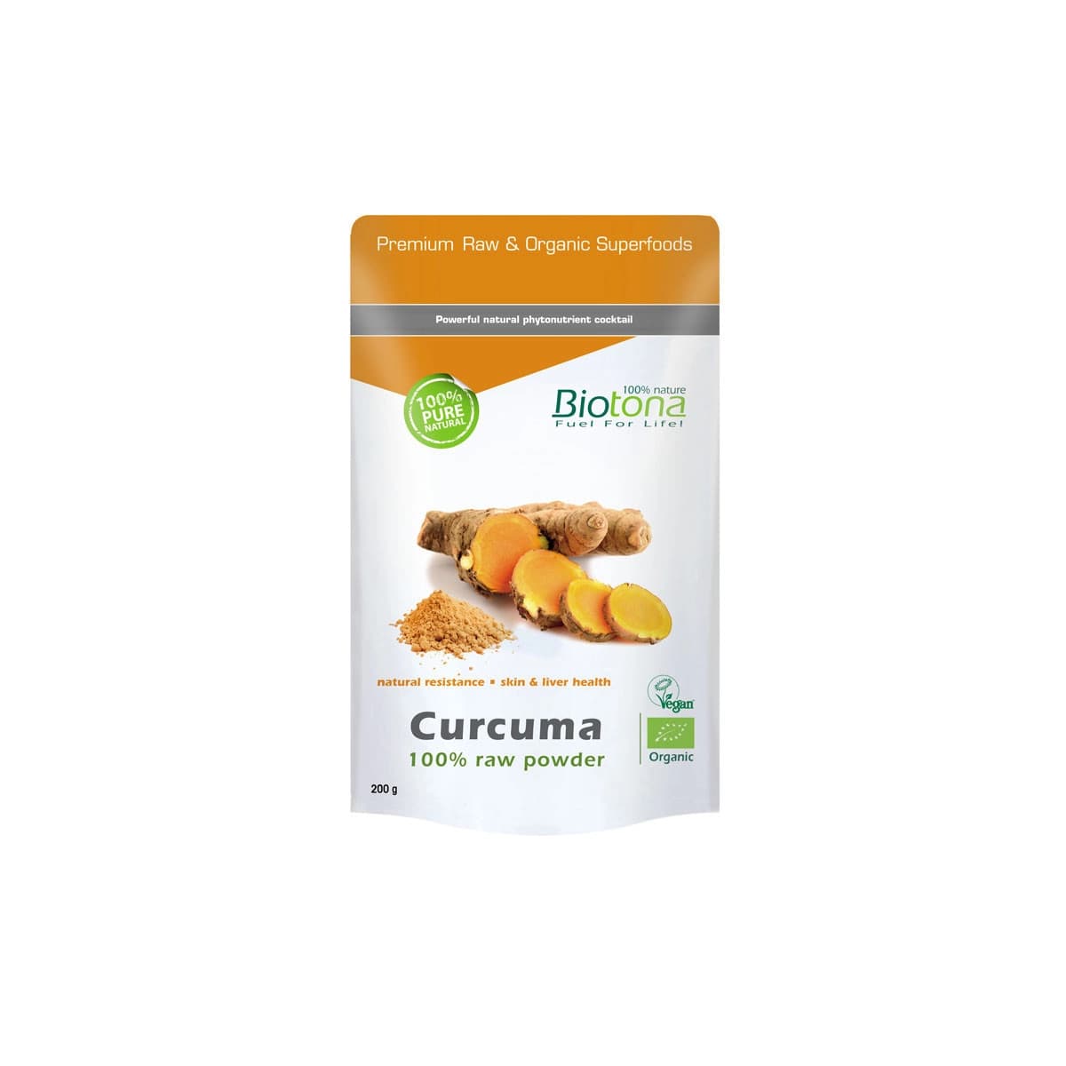 Curcuma raw powder bio 200g Biotona