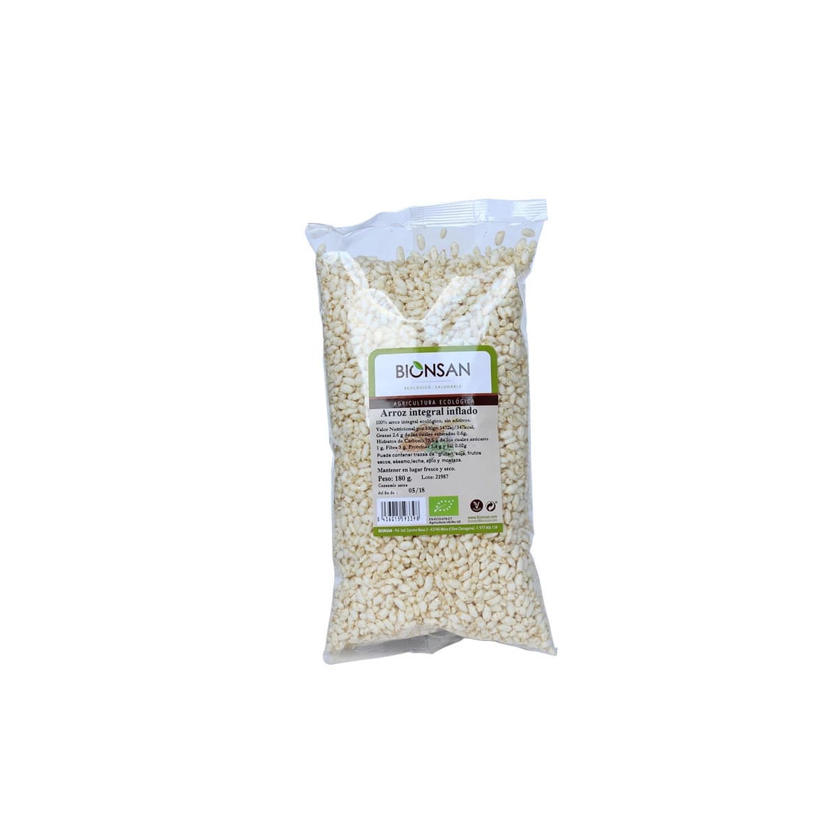 Arroz Integral Inflado Bio 180g Bionsan