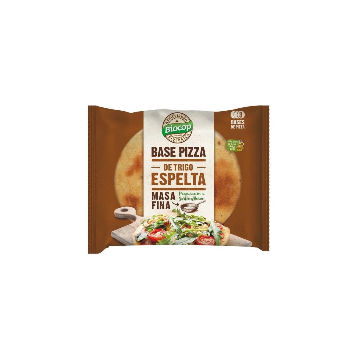 Base de pizza de espelta masa fina 3x130g Biocop