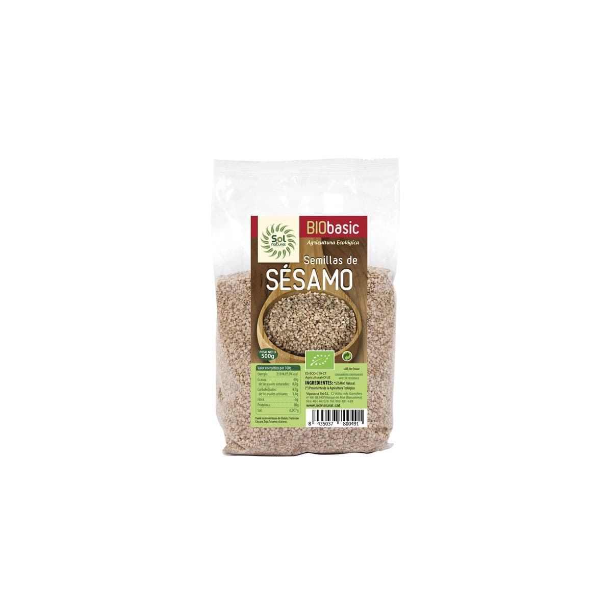 Semillas de Sesamo natural Bio 500g Sol Natural