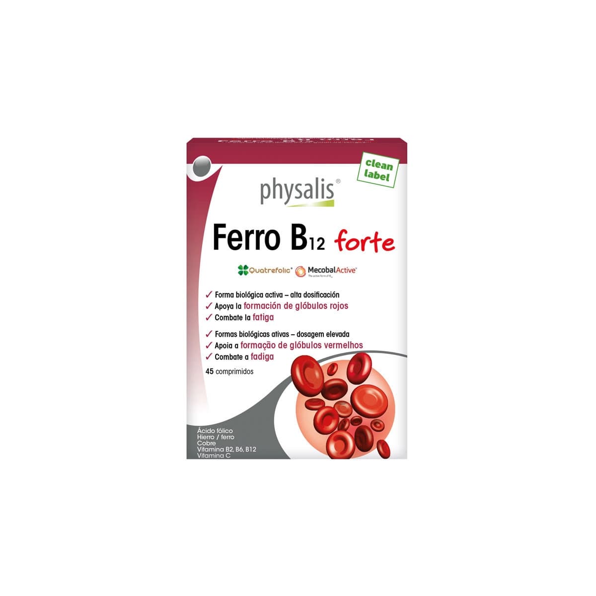 Ferro B12 forte 45 comprimidos Physalis