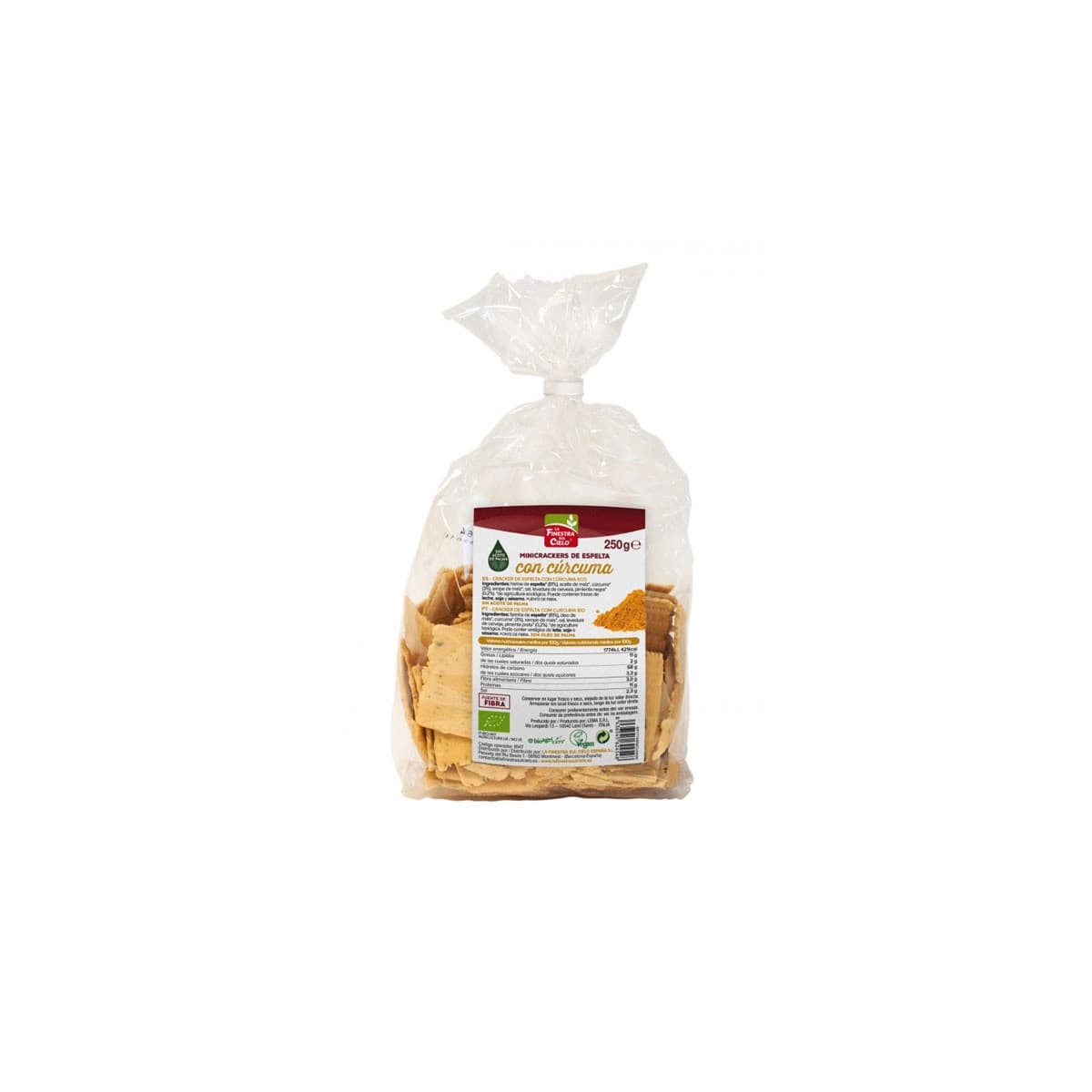 Mini crackers de espelta con curcuma y pimienta bio 250 gr La Finestra