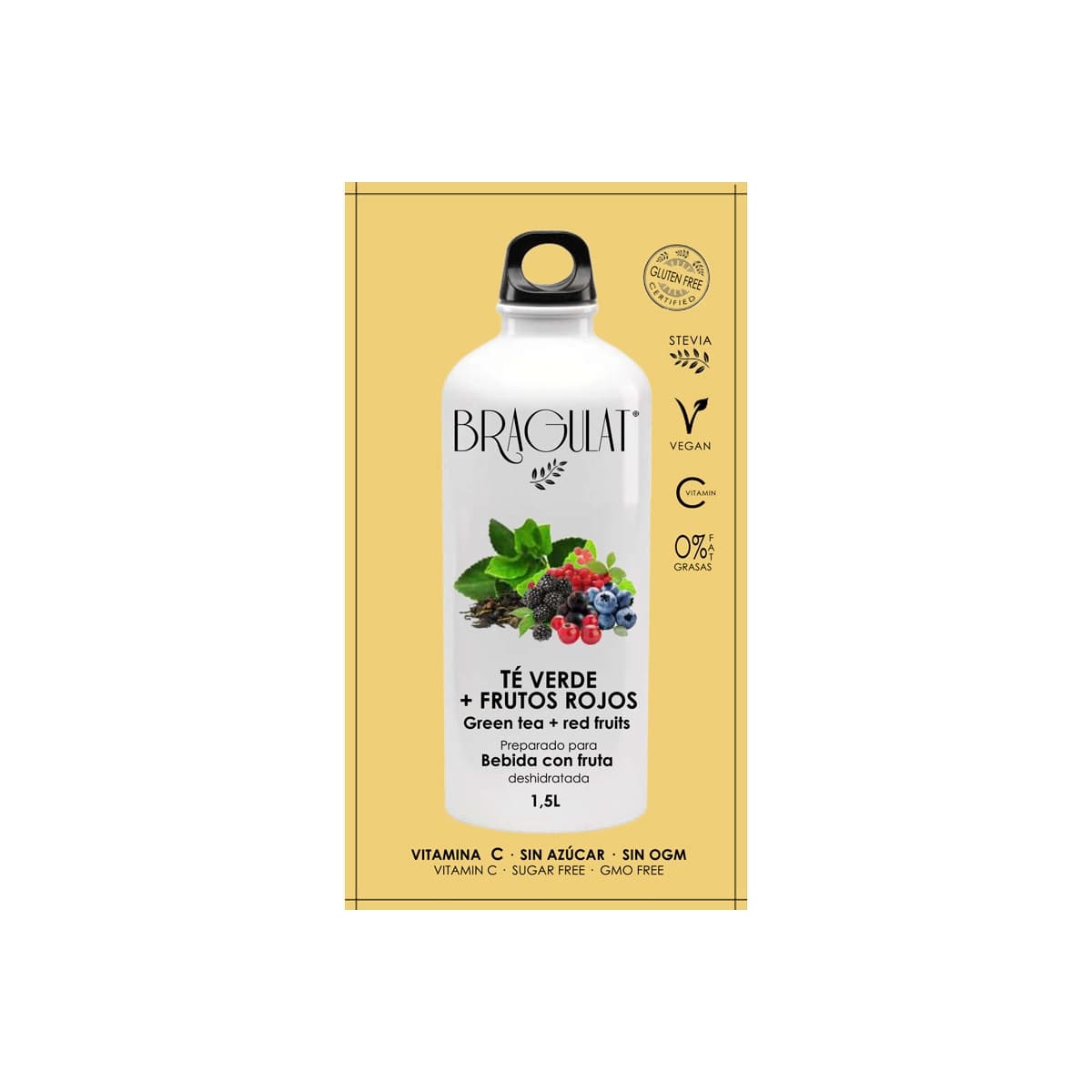 Bebida Soluble Te verde + Frutos Rojos 15x9g Bragulat