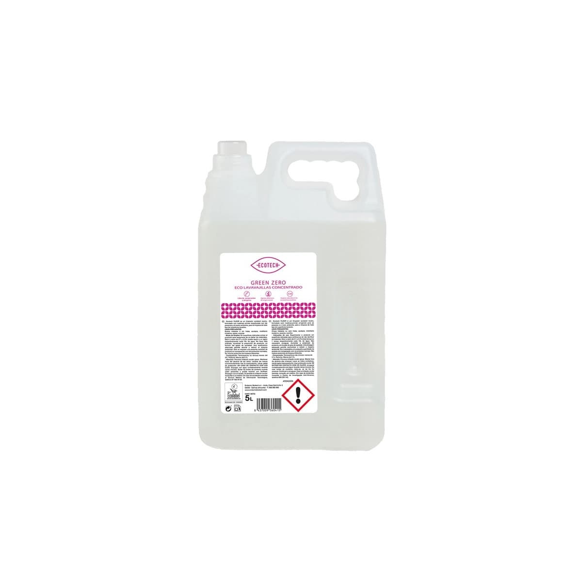 Lavavajillas Mano Concentrado Green Zero (pieles sensibles) 5L Ecotech
