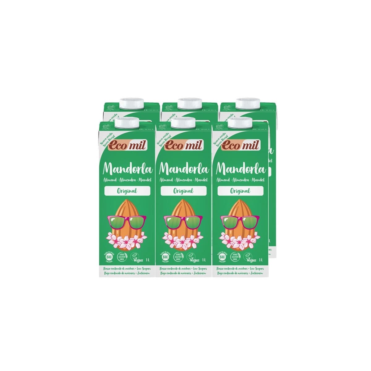 Bebida de almendra original con agave mandorla Bio 6x1L Ecomil