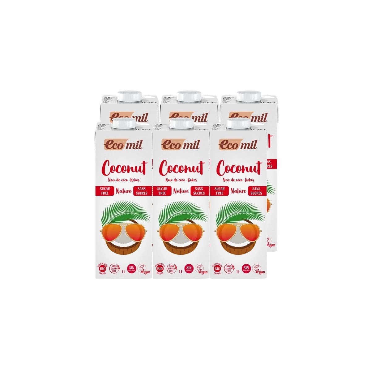 Bebida coconut nature sin azucar Bio 6x1L Ecomil
