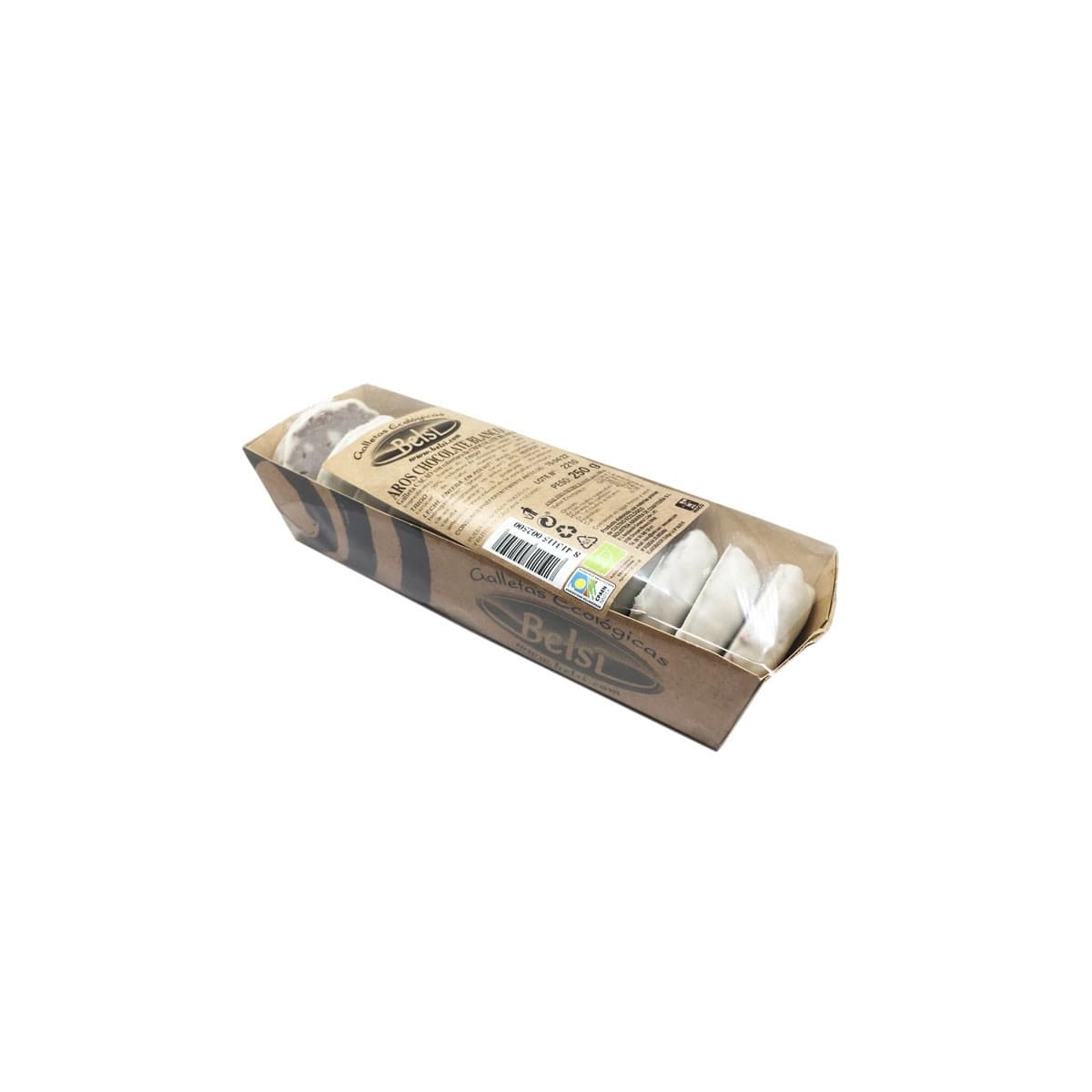Galletas aro cubierta de chocolate blanco Bio 250g Belsi