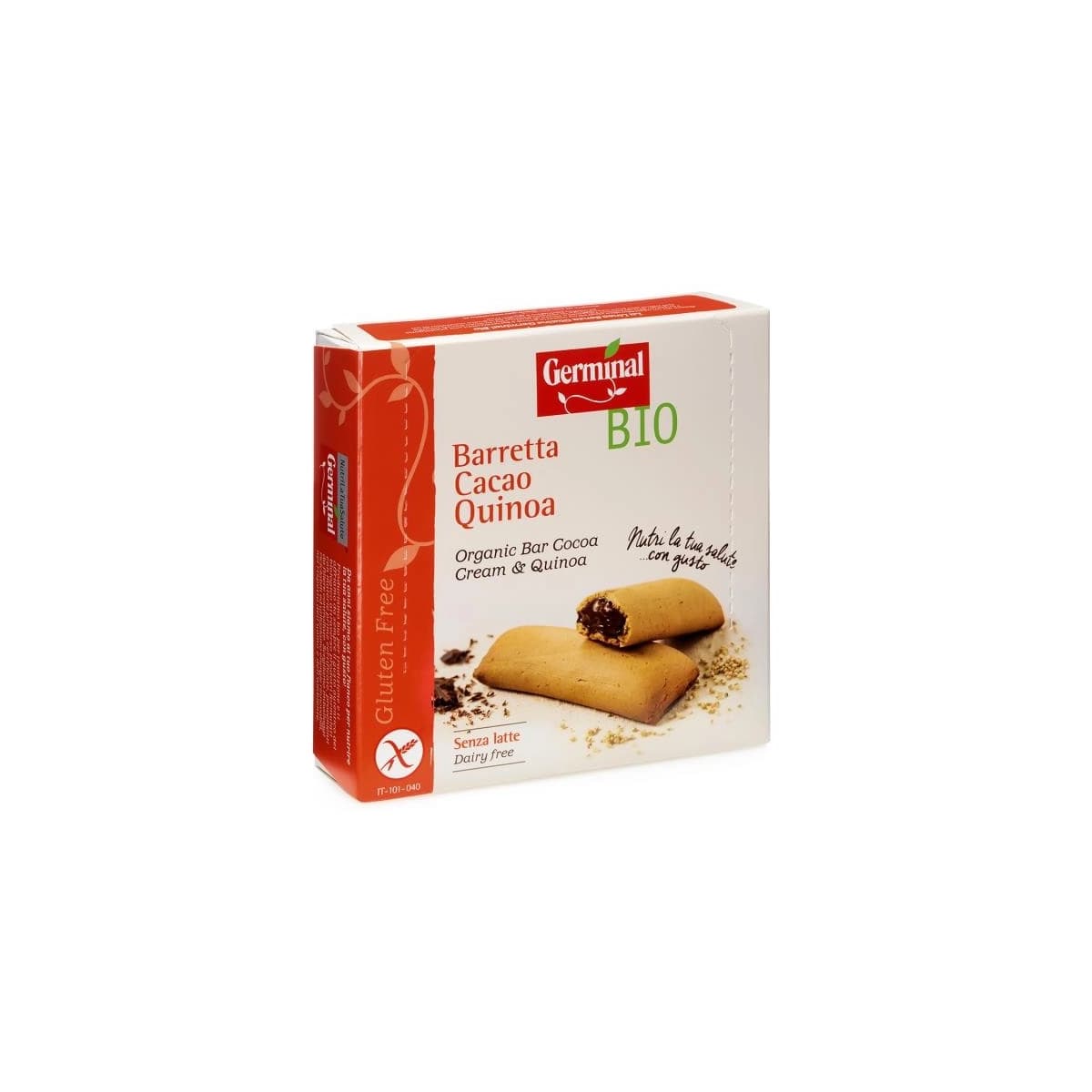 Barrita quinoa rellena de crema de cacao bio sin gluten 180g Germinal