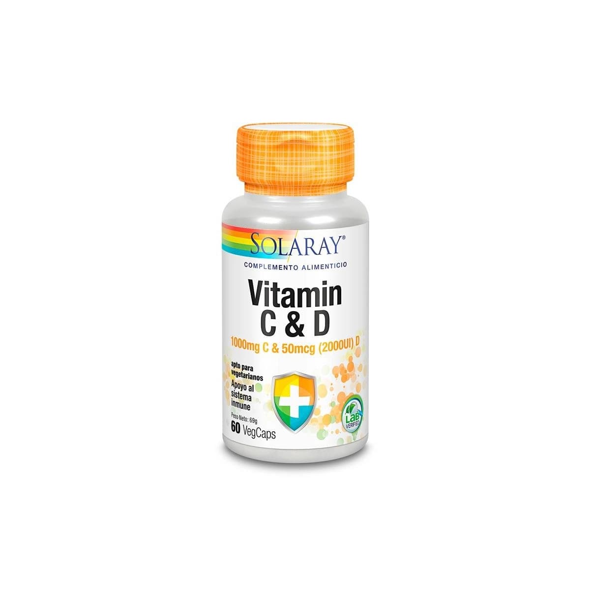 Vitamina C (1000 mg) & D3 (2.000 UI) 60 vcaps Solaray