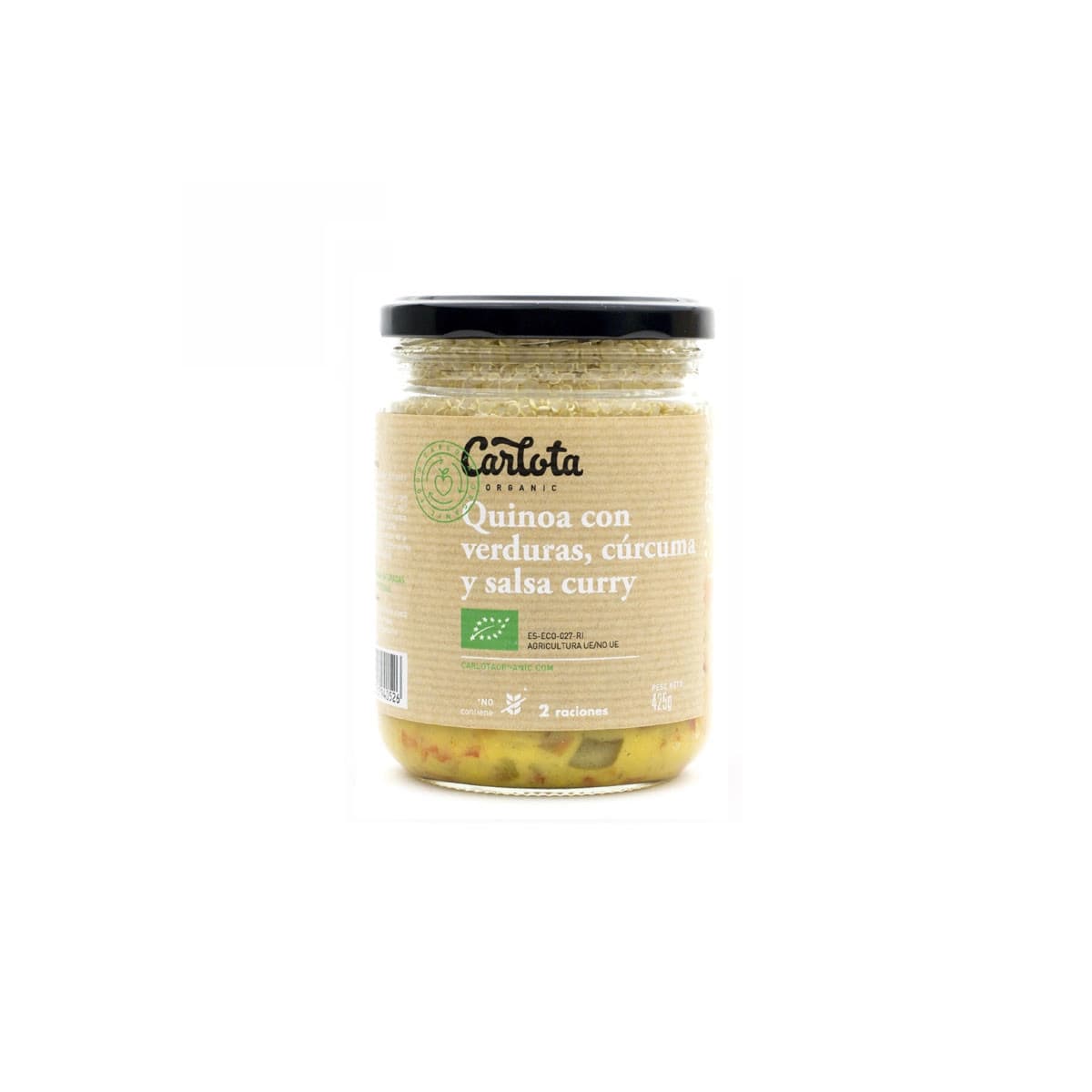 Quinoa con verduras curcuma y curry 425g Carlota Organic