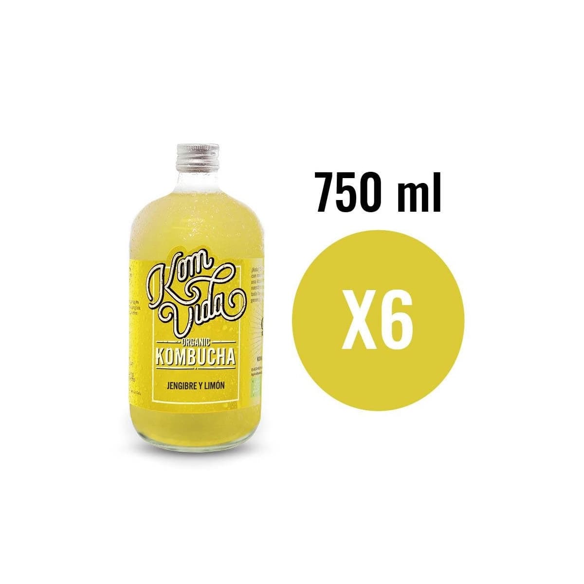 Kombucha Jengibre y Limon (Gingervida) Bio 6x750ml Komvida
