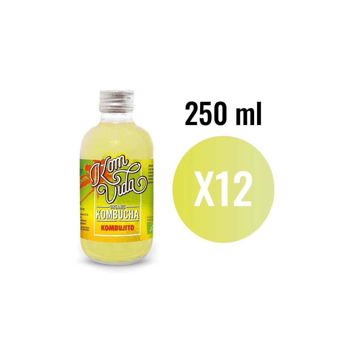 Kombucha Limon, Lima y Hierbabuena (Kombujito) Bio 12x250ml Komvida
