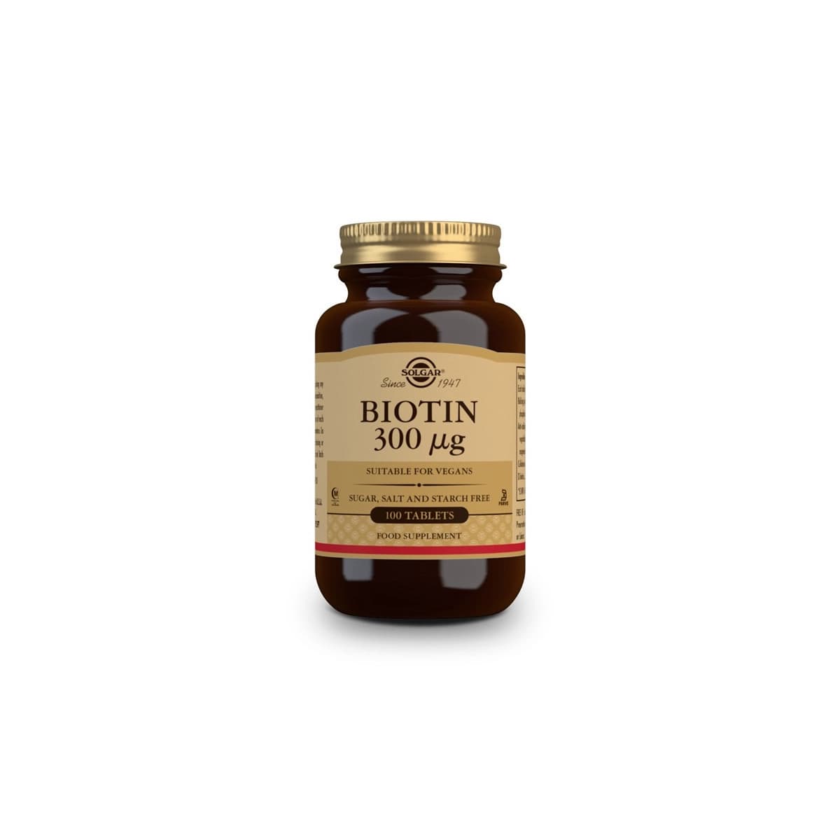 Biotina 300µg 100 comprimidos Solgar