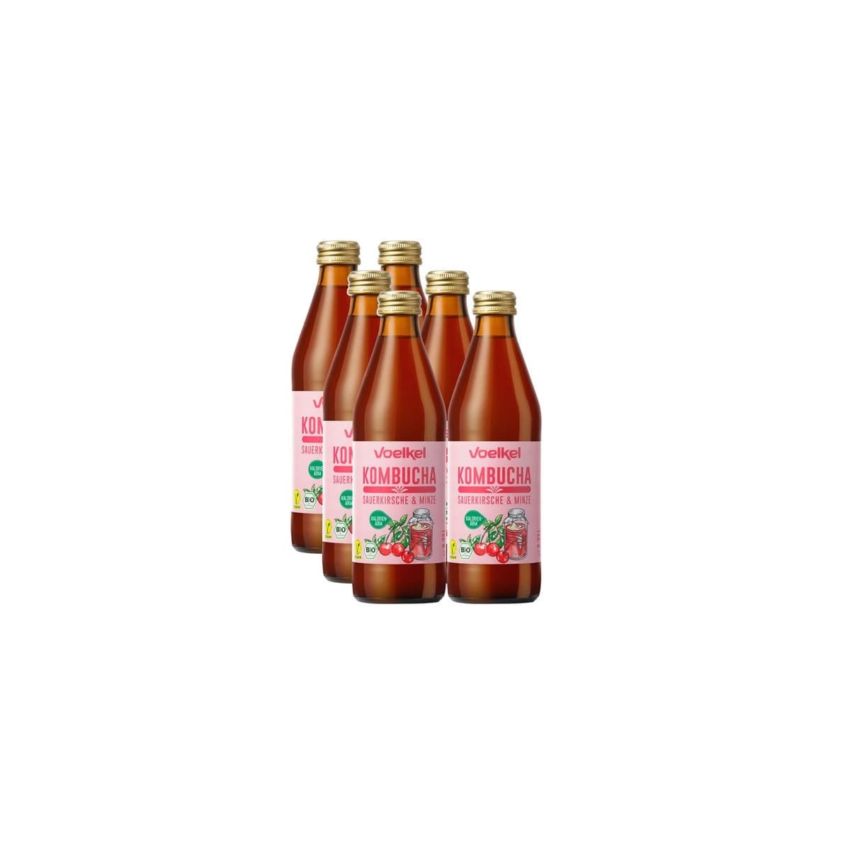 Kombucha Cereza y Menta Bio 6x330ml Voelkel