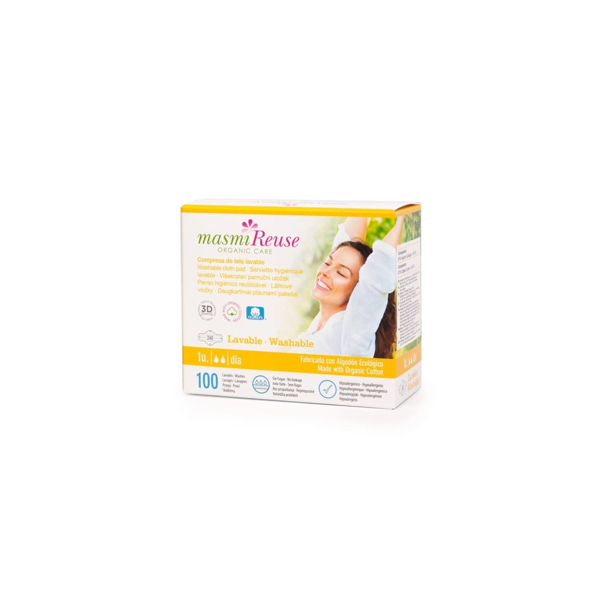 Compresa de tela con alas lavable Dia Bio Masmi