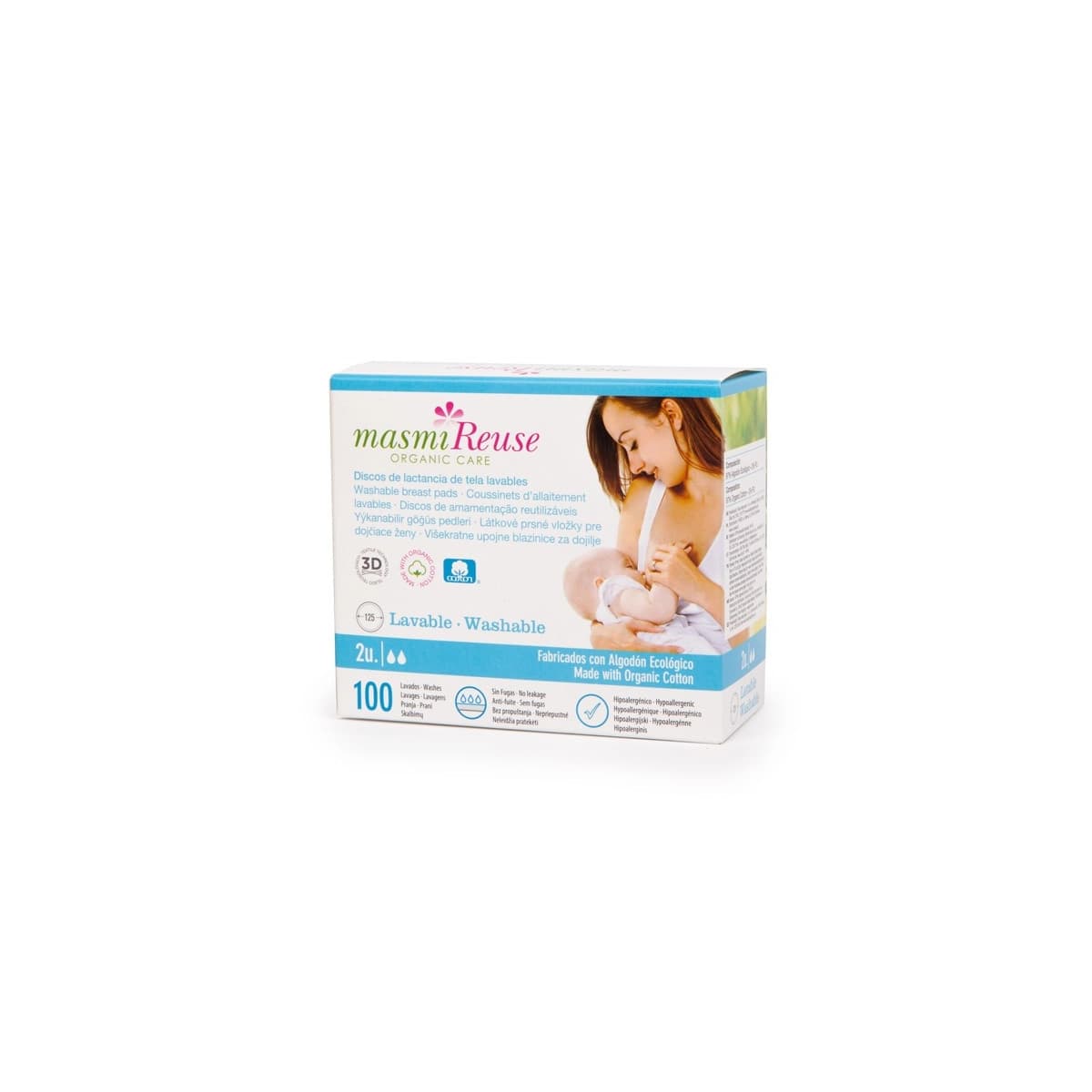 Discos de lactancia de tela lavable Bio Masmi