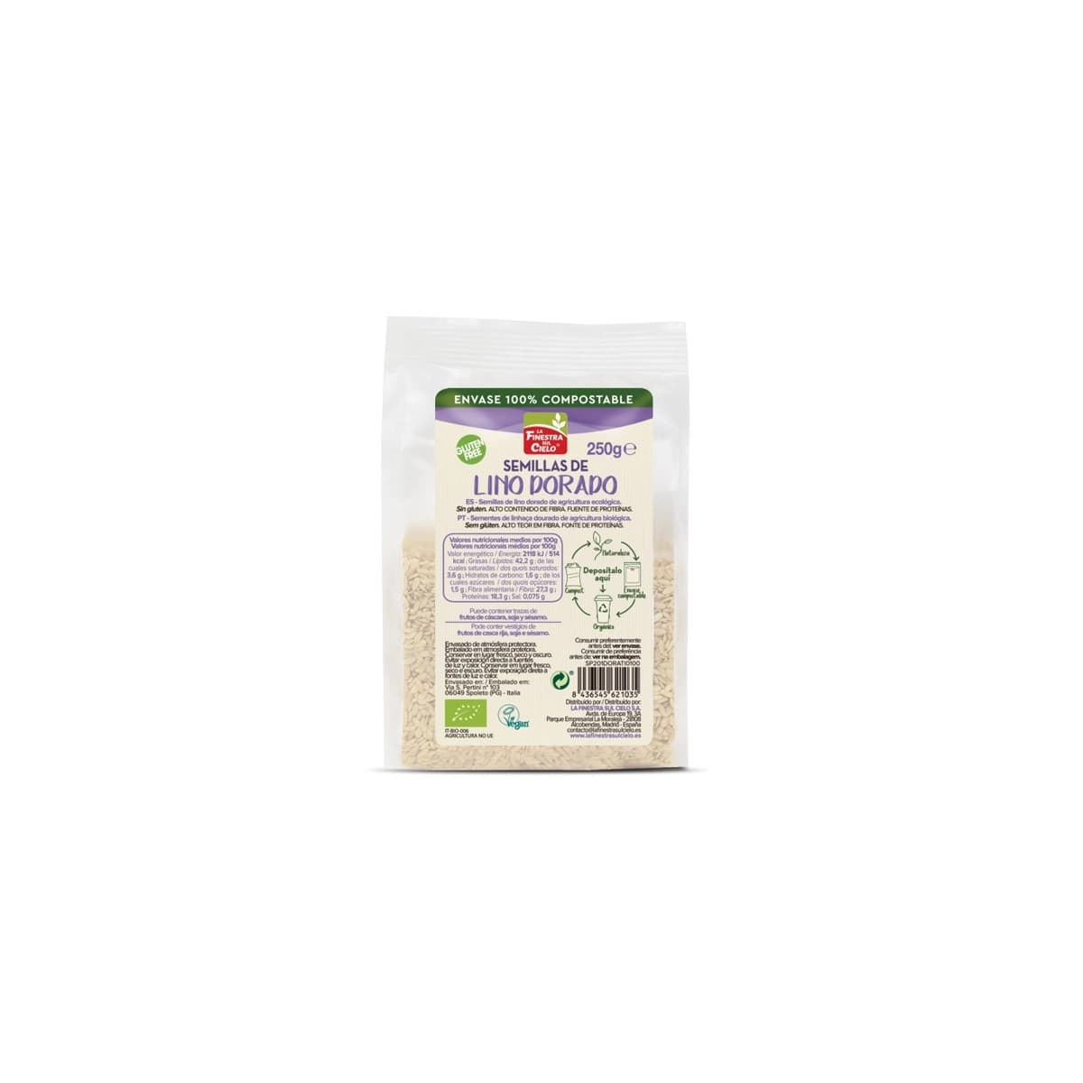 Semillas de lino dorado bio 250g La Finestra
