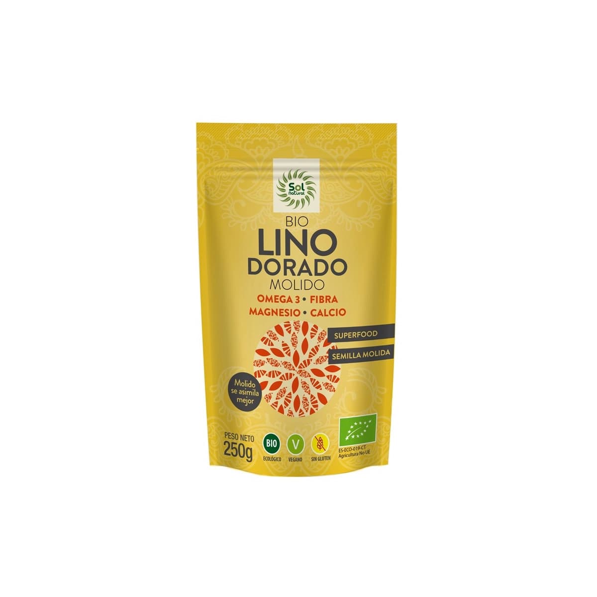 Semillas de Lino dorado molido bio 250g Sol Natural