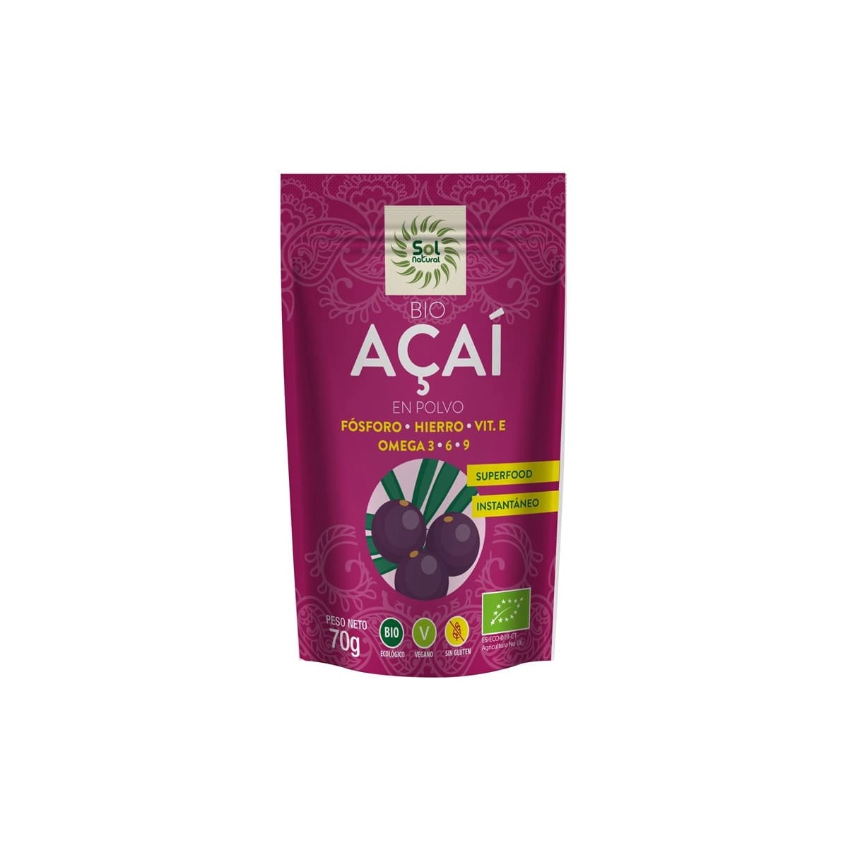 Acai en polvo Bio 70g Sol Natural