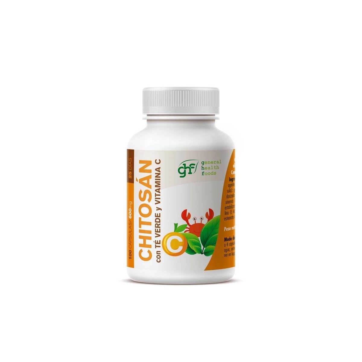 Chitosan+Te verde 600mg 100 capsulas GHF
